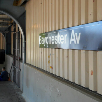 This is an image of a Baychester Avenue Subway Station Sign