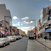 This is an image of Flushing Storefronts at Roosevelt Avenue and Union Station