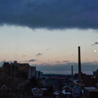 This is an image of Morris Park's Albert Einstein College of Medicine at Dusk