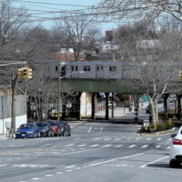 This is an image of Pelham Gardens Elevated Subway Trestle
