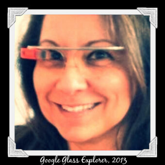 This is an image of Ruth as a Google Glass Exploxer in 2013