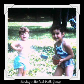 This is an image of Ruth and George as children playing in the park in the early 1960s