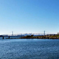 Bronx Whitesone Bridge Seen From Locust Point in Throggs Neck